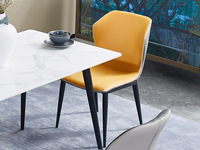 CBD 国际知名品牌 现代简约畅销百搭 高档皮艺 环抱造型设计橙色餐椅（此产品有短途物流费）