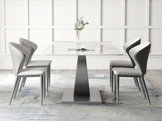  极简风格 皮艺+碳素钢 餐椅（单把价格 需双数购买 单数不发货）