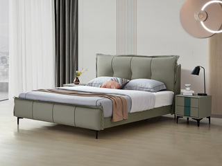  极简风格 科技布 舒适软靠背 卧室1.5*2.0米软床（搭配10公分松木钢架排骨架）
