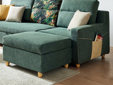 芬洛  现代简约沙发床 可拆洗棉麻布艺+实木框架+高密度海绵 客厅布艺储物功能 脚踏