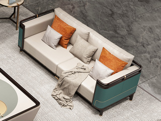  新中式 高端黑檀木 纳帕真皮 舒适软靠 双人位沙发(下单请参考实拍)
