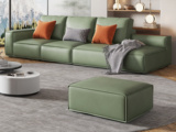 歌迪 极简风格 豆腐块沙发 健康环保科技布 柔韧耐磨防水防污 轻柔羽绒舒缓释压 高弹舒适支撑 经典方正饱满造型 绿色 脚踏+3.5米右扶手组合沙发