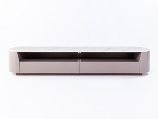  极简风格 健康环保 耐高温 大理石台面 实木抽屉 神秘玛雅灰烤漆地柜 2.37米 电视柜