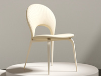 歌迪 极简风格 纳帕西皮+高密度海绵+碳素钢 奶油色 餐椅（单把价格 需双数购买 单数不发货）