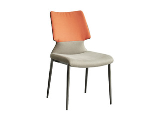  极简风格 优质绒布+高密度海绵+五金脚 餐椅