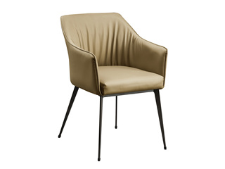  极简风格 仿真皮+碳素钢脚架 棕色 餐椅 （单把价格 需双数购买 单数不发货）