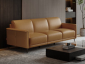 顾家家居 帕格尼尼真皮沙发 极简风格百搭舒适 进口头层黄牛皮 饱满加厚云感座包 人体工学曲线设计 呵护每个劳累“职场腰”琥珀黄 三人位沙发（此产品有短途物流费）（三人位沙发为整体 购买前请核实电梯和楼梯和入户门尺寸）