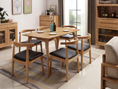 木之家 北欧风格 原木色 实木 1.2米 餐桌