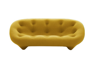   意式极简设计款 贝壳沙发  细腻质感 针织布艺 一体成型定型棉 柠檬黄 三人位沙发（整体沙发 下单前需确认电梯尺寸）