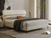 【现货】CBD 国际知名品牌 现代简约记忆信封真皮床 精选进口头层牛皮 手感软糯亲肤 优质高回弹海绵靠包 饱满充实 10cm钢木排骨架 稳固承重 灰羽白 （1.5*2.0米真皮床）（此产品有短途物流费）