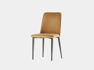  极简风格 优质皮艺 高密度海绵 碳素钢架 橙黄色 餐椅（单把价格 需双数购买 单数不发货）