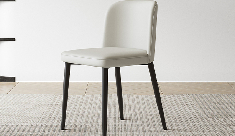 歌迪 极简风格 优质皮艺 高密度海绵 碳素钢架 奶白色 餐椅（单把价格 需双数购买 单数不发货）