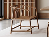 木影宋韵 宋式美学 实木疏背椅 高端进口黑胡桃木 质感细腻 宽大座面舒适生活 全实木茶椅（天然实木家具、纹理自然随机）