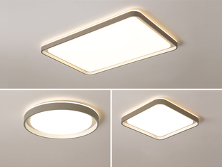 【包邮】 现代简约风格 铁艺+亚克力 客厅卧室系列 全屋套餐D2424-两室一厅-三色无极天猫 哑白 吸顶灯（内蒙古，新疆，西藏，青海，甘肃、宁夏等地区不包邮 运费请咨询客服