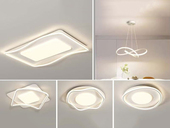 【包邮】格美灯饰 现代简约风格 铁艺+铝材+亚克力 客厅卧室系列 全屋套餐JD2390-三室两厅-三色 白色 吸顶灯（内蒙古，新疆，西藏，青海，甘肃、宁夏等地区不包邮 运费请咨询客服