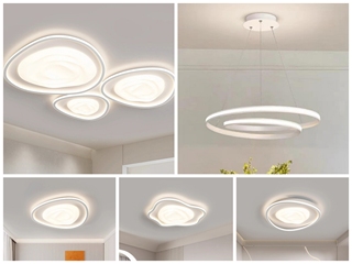 【包邮】 现代简约风格 铁艺+亚克力 客厅卧室系列 全屋套餐JD9198-三室两厅-三色 白色 吸顶灯（内蒙古，新疆，西藏，青海，甘肃、宁夏等地区不包邮 运费请咨询客服