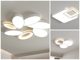 【包邮】 现代简约风格 铁艺+亚克力 客厅卧室系列 全屋套餐D2336-两室一厅-三色 哑白 吸顶灯（内蒙古，新疆，西藏，青海，甘肃、宁夏等地区不包邮 运费请咨询客服