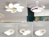 【包邮】格美灯饰 现代简约风格 铁艺+亚克力 客厅卧室系列 全屋套餐D2336-三室两厅-三色 哑白 吸顶灯（内蒙古，新疆，西藏，青海，甘肃、宁夏等地区不包邮 运费请咨询客服