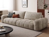 歌迪 现代简约 麦岛沙发 柔软透气雪尼尔绒布 推拉秒变单人床 前后移动调节可拆卸靠包 大座深宽座面松软Q弹自由舒展 人体工学设计立体支撑无悬空感 四人位直排沙发