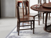 檀雅居 新中式 进口乌金木 镂空鱼鳞纹装饰 红檀色 餐椅（单把价格 需双数购买 单数不发货）