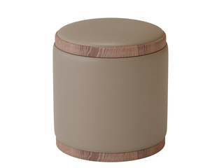  新中式 深胡桃木色底架 圆凳