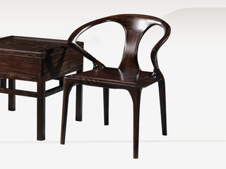  新中式 实木蝴蝶椅 进口乌金木 纹理自然温润 设计款优雅蝴蝶造型 黑檀色 休闲椅