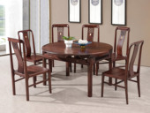 檀影轩 新中式 进口乌金木 纹理自然温润 独特镂空装饰边 厚实框架方正美学 黑檀色 1.35米 伸缩跳台多功能餐桌