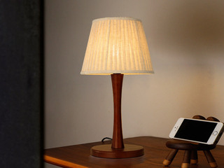 【包邮】 宋式美学风格 白蜡木+布艺灯罩 客厅卧室中古系列 实木LT8003-胡桃-三色 胡桃木色 台灯(含光源 E27)（内蒙古，新疆，西藏，青海，甘肃、宁夏等地区不包邮 运费请咨询客服)