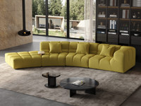 Milantti 米兰蒂 意式极简 百变泡芙沙发 创意无限模块组合弧形转角 精选柔软细腻泰迪绒 饱满高弹海绵贴合曲线 置物小边几 左扶手沙发