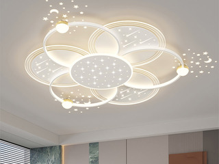 【包邮】 现代简约 铁+亚克力 客厅卧室系列 全屋套餐XY0295白-两室两厅-离线语音+遥控 白色 两室两厅(含光源 LED贴片)（内蒙古，新疆，西藏，青海，甘肃、宁夏等地区不包邮 运费请咨询客服）