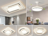 【包邮】格美灯饰 现代简约 铁+亚克力 客厅卧室系列 全屋套餐XY0264黑-三室两厅-三色变光 黑色 三室两厅(含光源 LED贴片)（内蒙古，新疆，西藏，青海，甘肃、宁夏等地区不包邮 运费请咨询客服）