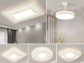 【包邮】格美灯饰 现代简约 铁+亚克力 客厅卧室系列 全屋套餐XY0264白-三室两厅-三色变光 白色 三室两厅(含光源 LED贴片)（内蒙古，新疆，西藏，青海，甘肃、宁夏等地区不包邮 运费请咨询客服）