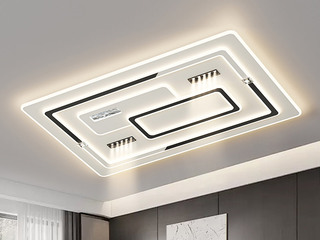 【包邮】 现代简约 铁+亚克力 客厅卧室系列 全屋套餐XY0263黑-两室两厅-离线语音+遥控 黑色 两室两厅(含光源 LED贴片)（内蒙古，新疆，西藏，青海，甘肃、宁夏等地区不包邮 运费请咨询客服）