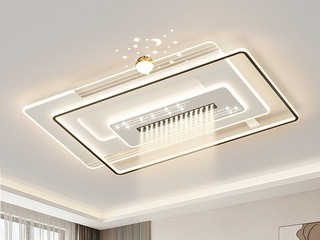 【包邮】 现代简约 铁+亚克力 客厅卧室系列 全屋套餐XY0243黑-两室一厅-离线语音+遥控 黑色 两室一厅(含光源 LED贴片)（内蒙古，新疆，西藏，青海，甘肃、宁夏等地区不包邮 运费请咨询客服）