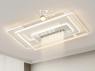 【包邮】 现代简约 铁+亚克力 客厅卧室系列 全屋套餐XY0243白-两室一厅-离线语音+遥控 白色 两室一厅(含光源 LED贴片)（内蒙古，新疆，西藏，青海，甘肃、宁夏等地区不包邮 运费请咨询客服）