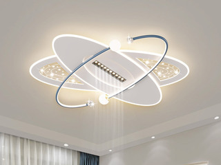 【包邮】 现代简约 铁+亚克力 客厅卧室系列 全屋套餐XY0199蓝-两室一厅-离线语音+遥控 蓝色 两室一厅(含光源 LED贴片)（内蒙古，新疆，西藏，青海，甘肃、宁夏等地区不包邮 运费请咨询客服）