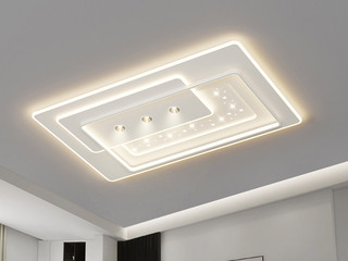 【包邮】 现代简约 铁+亚克力 客厅卧室系列 全屋套餐XY0193白-两室两厅-三色变光 白色 两室两厅(含光源 LED贴片)（内蒙古，新疆，西藏，青海，甘肃、宁夏等地区不包邮 运费请咨询客服）