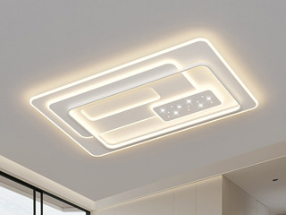 【包邮】 现代简约 铁+亚克力 客厅卧室系列 全屋套餐XY0178白-两室一厅-离线语音+遥控 白色 两室一厅(含光源 LED贴片)（内蒙古，新疆，西藏，青海，甘肃、宁夏等地区不包邮 运费请咨询客服）