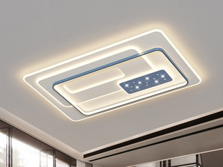 【包邮】 现代简约 铁+亚克力 客厅卧室系列 全屋套餐XY0178蓝-两室两厅-三色变光 蓝色 两室两厅(含光源 LED贴片)（内蒙古，新疆，西藏，青海，甘肃、宁夏等地区不包邮 运费请咨询客服）