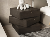 Milantti 米兰蒂 极简风格 创意小型三斗柜 简约造型360°可旋转 纹理清晰烟熏木皮 高质托底缓冲导轨 烟熏色 床头柜