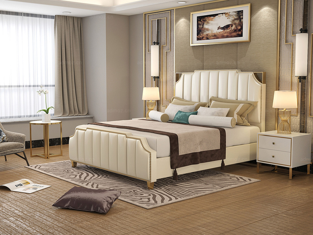 舒纤 艾伦013轻奢意大利进口二层牛皮1.8*2.0米床