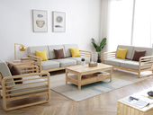 木之家 北欧风格2255圆扶手沙发组合（1+2+3）