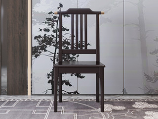  新中式风格 紫檀色  实木靠背餐椅