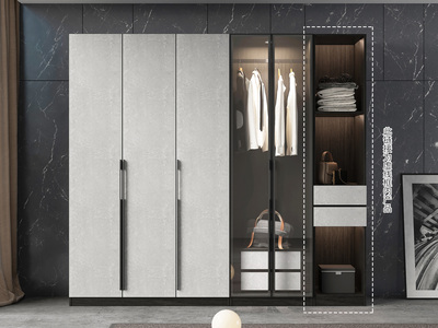  轻奢风格 高级黑白色 环保实用 长0.4米 单门边柜