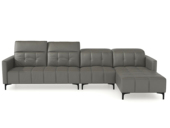 CBD 国际知名品牌 现代简约设计金奖款 头层牛皮俄罗斯进口云杉木头枕可调节沙发组合(1+3+左贵妃 )（此产品有短途物流费）