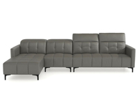 CBD 国际知名品牌 现代简约设计金奖款 头层牛皮俄罗斯进口云杉木头枕可调节沙发组合(1+3+右贵妃）（此产品有短途物流费）