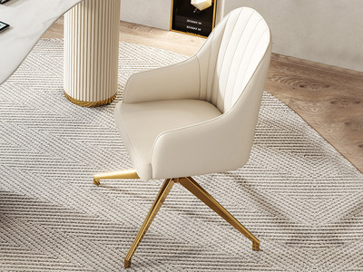  轻奢风格 优质皮艺+不锈钢镀金 可升降书椅